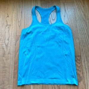 Electric turquoise patterned Lululemon racerback tank top